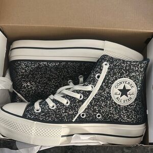 Converse Women's Black Glitter High-Top Sneakers